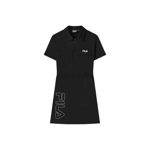 FILA Глубокий черный Женские Платья с коротким рукавом