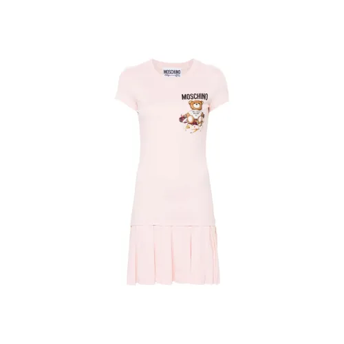 MOSCHINO Розовые Женские Платья с Коротким Рукавом