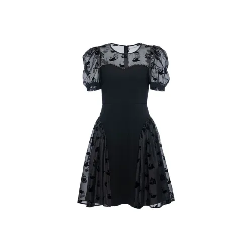 Yesby Yesir Black Женские Короткие Платья с Рукавами