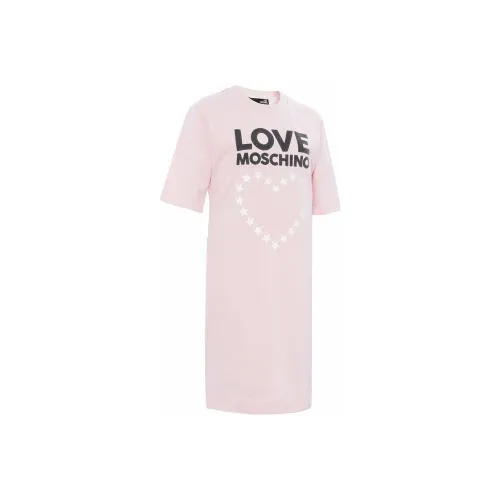 MOSCHINO Розовые Женские Платья с Коротким Рукавом