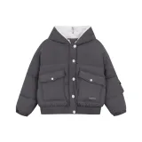 Серый хлопковый пуховик