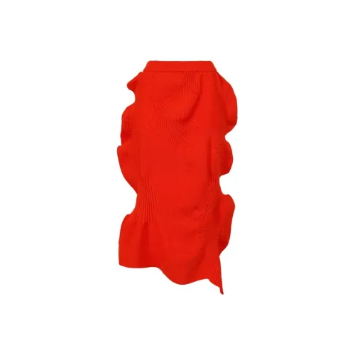 ISSEY MIYAKE KNIT Длинная Юбка Женская Красная