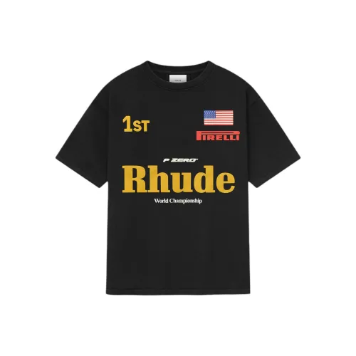 Rhude Pirelli, Collaboration Edition Черная Унисекс Футболка