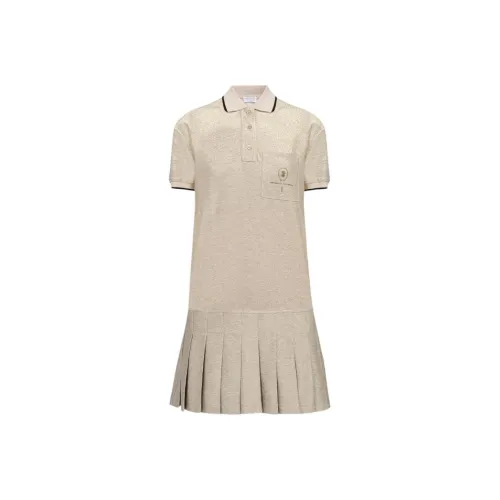 Brunello Cucinelli Бежевые Женские Платья с Коротким Рукавом
