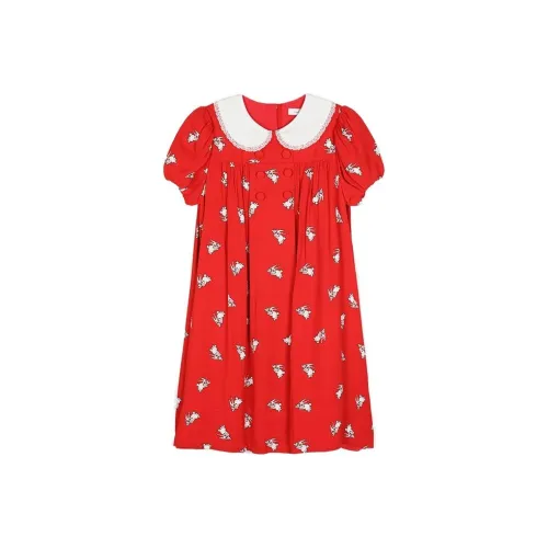 COACH X White Rabbit FW22 Короткий рукав Платье Женское Красное