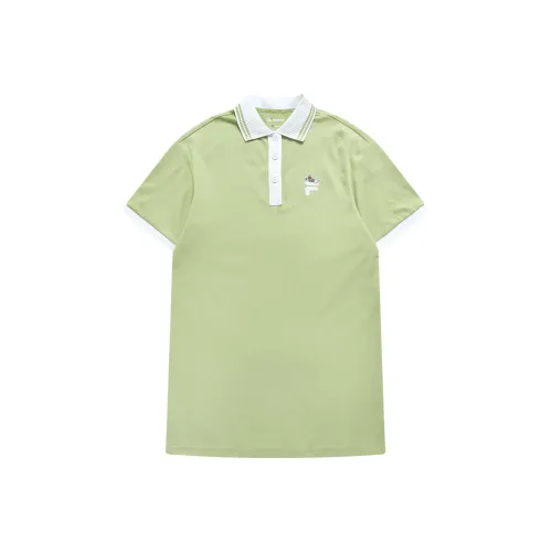 FILA FUSION POLO Короткий рукав Платье Женское Кремовый Фрукт Зеленый