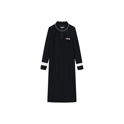 FILA Легендарный синий Женские Длинные Платья с рукавами