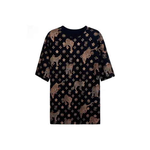 TCH Короткий рукав Платье Женское Черное