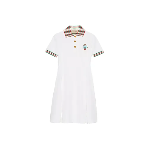 GUCCI Короткий рукав платье женский белый