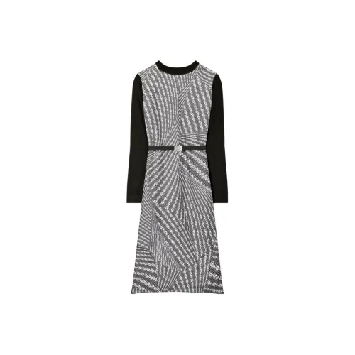 TORY BURCH Длинное платье с длинными рукавами женское черное