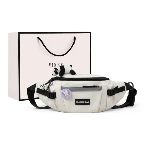 VINEY Сумка через плечо Банан Сумка-слинг Обычная Унисекс Экрю Черный