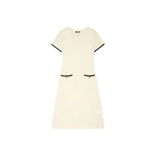 DKNY Короткий рукав Платье Женское Бежевый