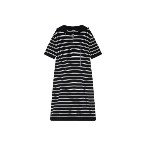 DKNY Черный и Цвет Женские Короткие Платья с Рукавами