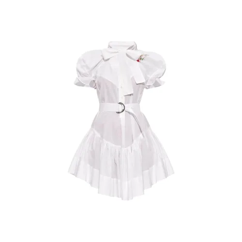 Vivienne Westwood Белое Женское Короткое Платье с Рукавами