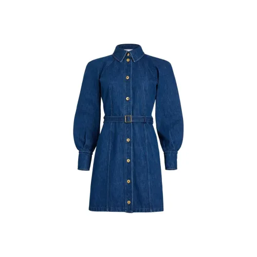 PATOU Blue Женские Длинные Рукава Платья