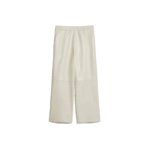 MaxMara Luciana Коллекция Ткань с покрытием Брюки Повседневные Брюки Женские Белые