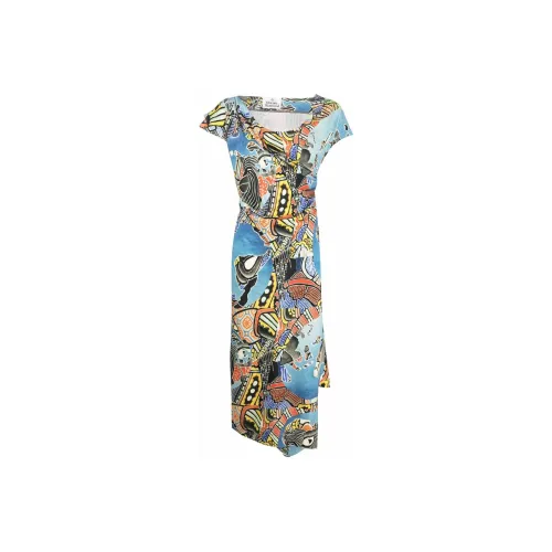 Vivienne Westwood Многоцветные Женские Короткие Платья с Рукавами