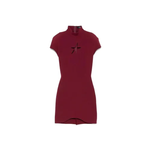 Mugler Короткий рукав Платье Женское Красное