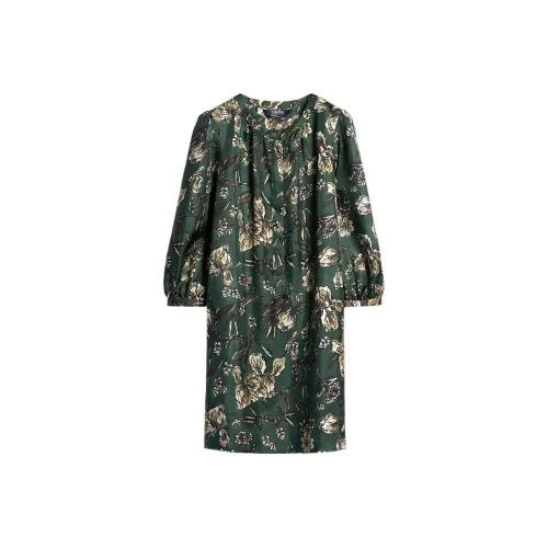 'S MAX MARA Шалфейно-зеленый Женские Длинные Платья с Рукавами