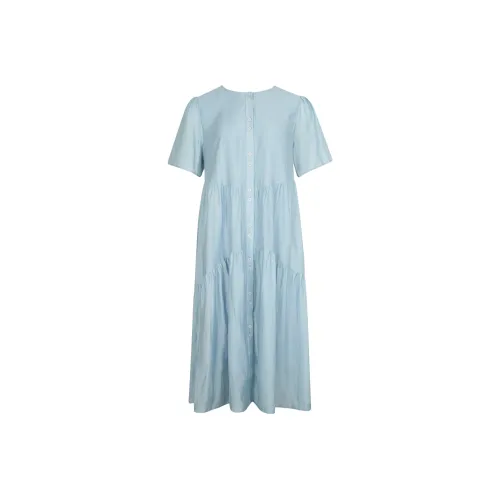 JESSYLINE Blue Женские Короткие Платья с Рукавами