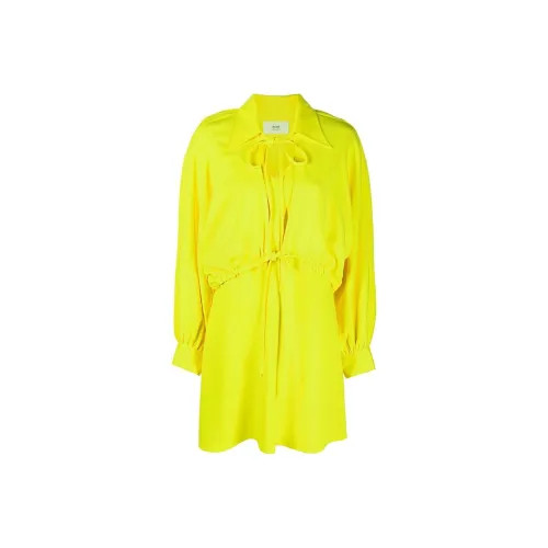 AMIPARIS Желтое Женское Длинное Платье с Рукавами