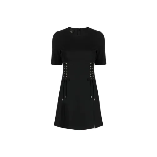 PINKO Черное Женское Короткое Платье с Рукавами