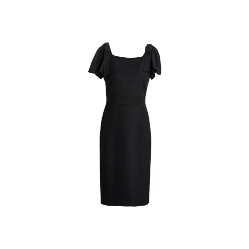 ROEYSHOUSE Короткое платье с короткими рукавами женское черное