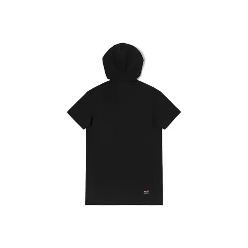 Ли совместный модель Xline Короткий рукав Платье Женское Черное