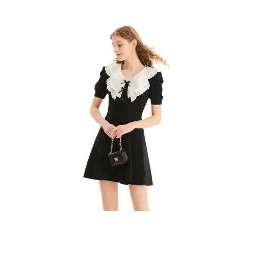 JORYAweekend Короткий рукав Платье Женское Черное