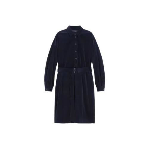 WEEKEND MaxMara Темно-синий Женские Длинные Платья с Рукавами