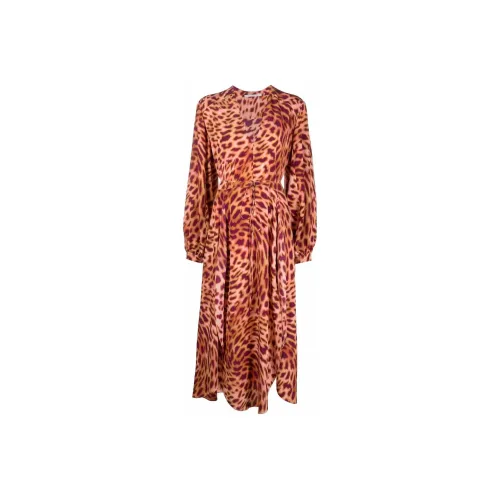 STELLA MCCARTNEY Розово-фиолетовый Женские Длинные Платья с Рукавами