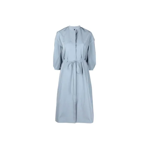 JIL SANDER Светло-синий Женские Длинные Платья с Рукавами