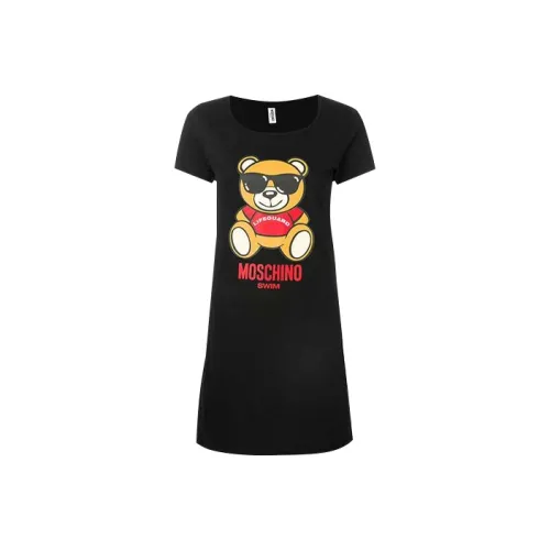 MOSCHINO Черное Женское Короткое Платье с Рукавами
