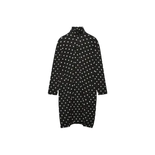 BALENCIAGA Черное Женское Длинное Платье с Рукавами