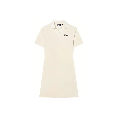 Fila Heritage Calamus Белое Женское Короткое Платье с Рукавами