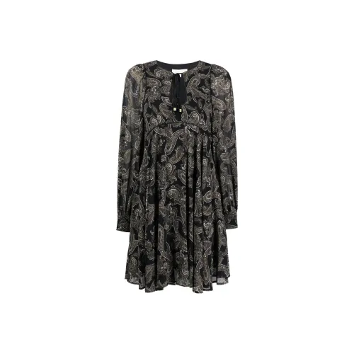 Michael Kors Оливково-зеленый Женские Длинные Платья с Рукавами