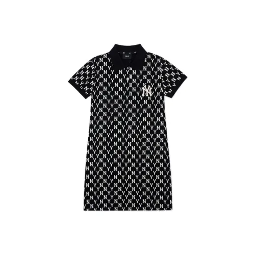 MLB Короткий рукав Платье Весенне-летнее Женское Черное