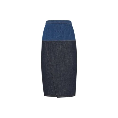 FENDI FW24 Denim Long Skirt Women's Blue FENDI FW24 Деним Длинная Юбка Женская Синяя