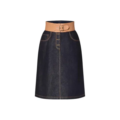 LOUIS VUITTON FW23 Denim Long Skirt Women's Blue LOUIS VUITTON FW23 Деним Длинная Юбка Женская Синяя