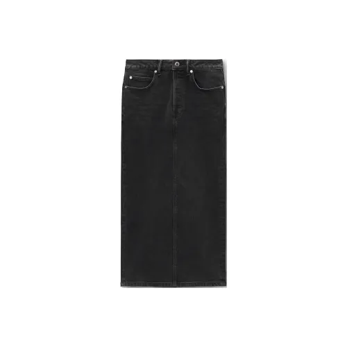 Alexander Wang FW24 Denim Long Skirt Women's Gray Александр Wang FW24 Деним Длинная Юбка Женская Серый