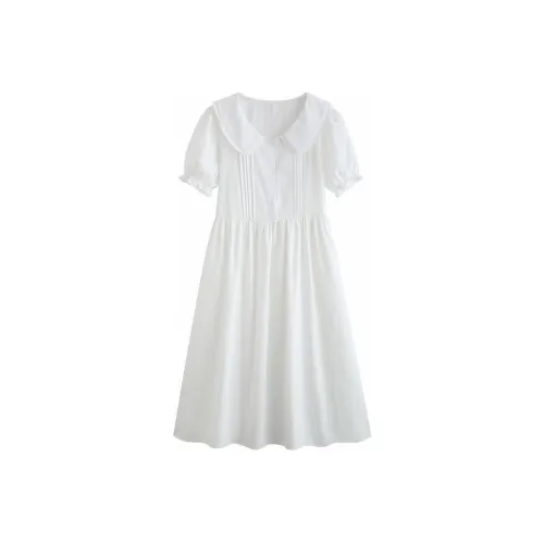 CHICCLO Короткий рукав Платье Женское Белое