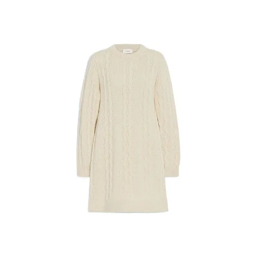 COACH FW22 Длинное платье с длинными рукавами женское бежевый желтый