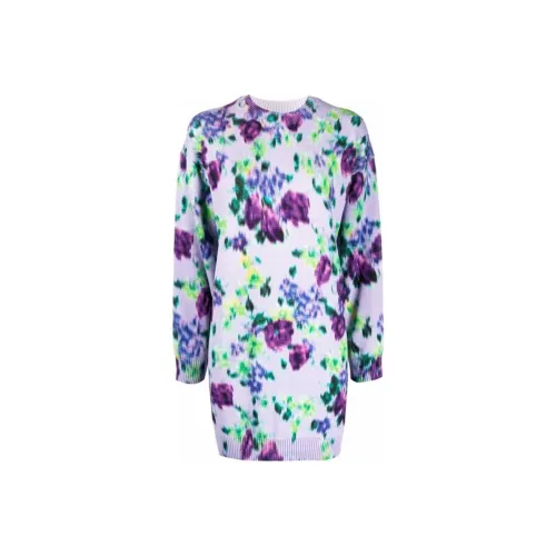 KENZO Фиолетовые Женские Длинные Платья с Рукавами