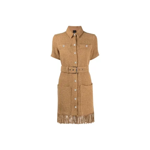 PINKO Хаки Женские Короткие Платья с Рукавами