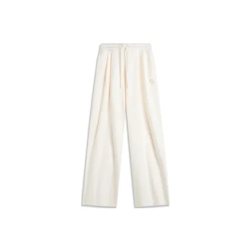 LINING Sports Life Collection Экрю Женские Вязаные Тренировочные Брюки