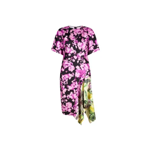DRIES VAN NOTEN Розовые Женские Платья с Коротким Рукавом