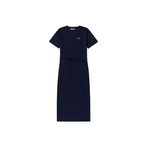 LACOSTE Темно-синий Женские Платья с Коротким Рукавом