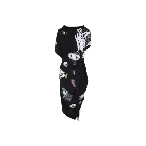 Vivienne Westwood Black Женские Короткие Платья с Рукавами
