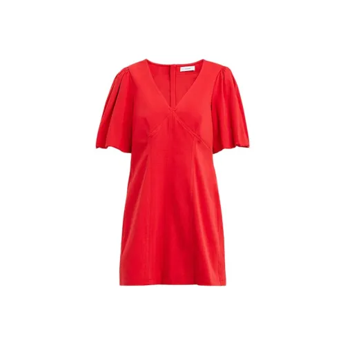 COACH SS24 Короткое платье с короткими рукавами женское красное