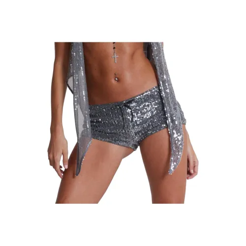 Jaded London Decade Collection Повседневные шорты Женские Серебристые